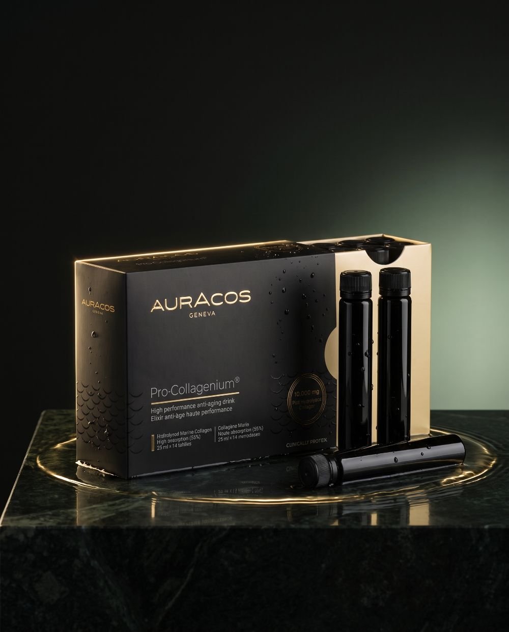 Coffret Auracos Pro·Collagenium avec ses fioles de 25 ml